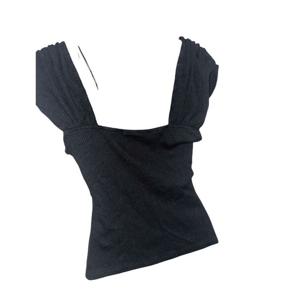 BEAUTIFUL WOMEN Anthropologie- black sleeveless top with ruffles GOOD CONDITION - Picture 4 of 8